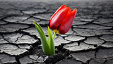 Fototapeta Kwiaty - Tulipan, czerwony kwiat. 