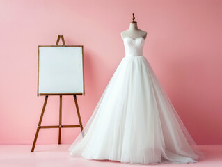 Canvas Print - wedding dress on mannequin