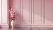 beautiful baby pink wall panel background, coquette style, simple, hd,