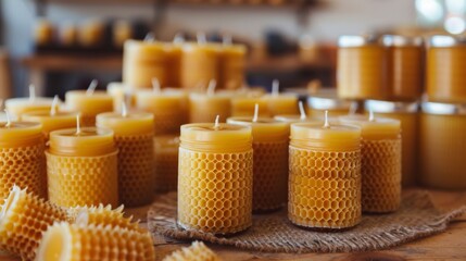 Canvas Print - Handcrafted beeswax candles 