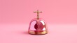 Hotel bell isolated on pink background