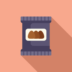 Poster - Chocolate snack pack icon flat vector. Sweet candy. Cereal sweet eat