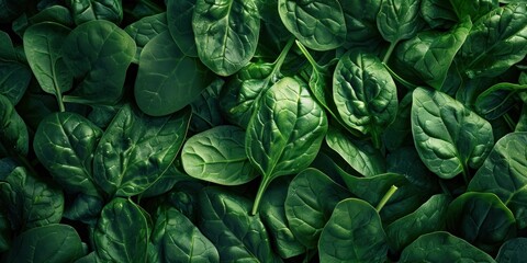 Wall Mural - Fresh Organic Spinach Leaves Texture