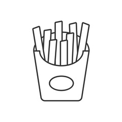 Wall Mural - Thin Line Fries vector icon