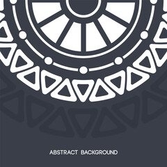Wall Mural - abstract background with white round ethnic ornament. applicable for covers, placards, posters, broc