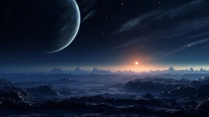 Wall Mural - night sky and moon