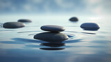 Fototapeta Łazienka - Zen stones in water, tranquility, healthy lifestyle