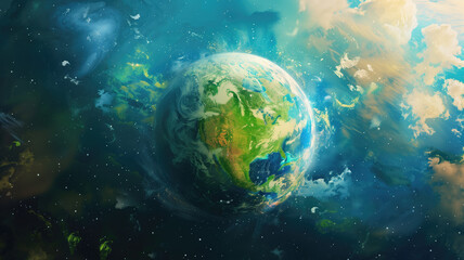 artistic image of mother earth. world environment and mother earth day concept: celebrating our plan