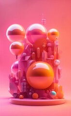 Aufkleber - Inspirational minimal style abstract shapes background.