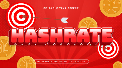 Red orange and white hashrate 3d editable text effect - font style