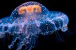 Close Up of a Jellyfish on a Black Background