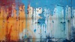 This image is a striking abstract painting with dripping and dripping paint adding texture.