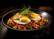 Japanese Ramen Noodles with Poached Egg and Chili