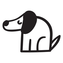 Sticker - Cute little dog. Symbol. Dachshund. Puppy. Outline vector illustration on white background.