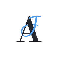Wall Mural - AJ Letter Logo Concept. Creative Minimal Monogram A and J Logo Template. Universal Premium Logotype