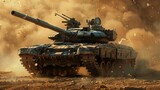 Fototapeta  - Rolling Thunder Dominate the Battlefield with Mighty Tank Designs for Unyielding Power and Strategic Superiority