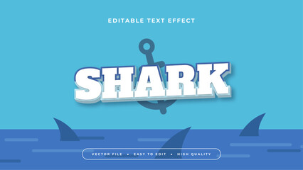 Blue and white shark 3d editable text effect - font style