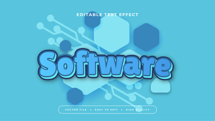 Blue software 3d editable text effect - font style