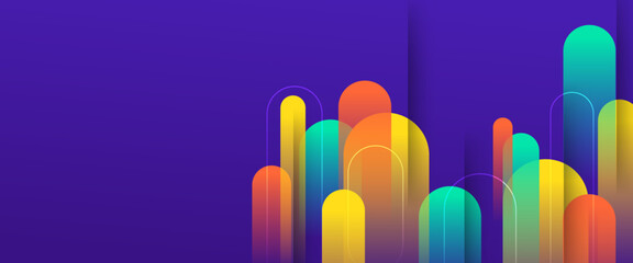 Wall Mural - Colorful vector abstract geometrical shape modern banner. For website, banners, brochure, posters, flyer, card, and cover