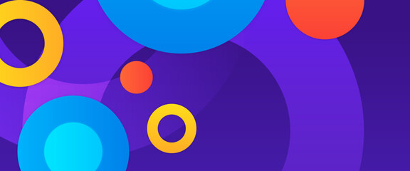 Wall Mural - Colorful modern and simple abstract banner art vector with shapes. For background presentation, background, wallpaper, banner, brochure, web layout, and cover