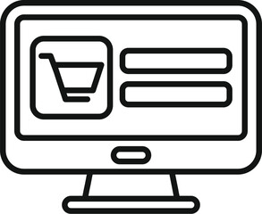 Wall Mural - online store account icon outline vector. buy order laptop. store smart market