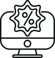 Wall Mural - online store sale icon outline vector. credit care customer. gift marketing