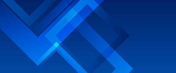 Wall Mural - Blue minimal geometric shape abstract banner. For business banner, formal backdrop, prestigious voucher, luxe invite, wallpaper and background
