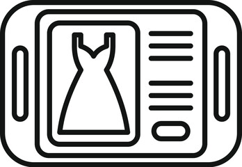 Poster - Buy online new dress icon outline vector. Online store shop. Web purchase order