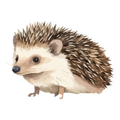 watercolor Vector of a baby hedgehog, isolated on a white background, clipart, Drawing, Graphic design.