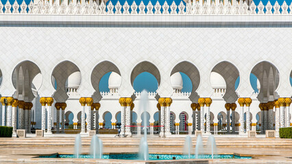 Wall Mural - Sheikh Zayed Grand Mosque timelapse located in Abu Dhabi - capital city of United Arab Emirates.