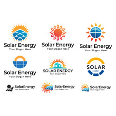 Canvas Print - Sun Solar Energy Logo Design Template. Set of solar panel logos.