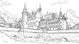 Fototapeta Boho - Royal Castle coloring page with lots of details