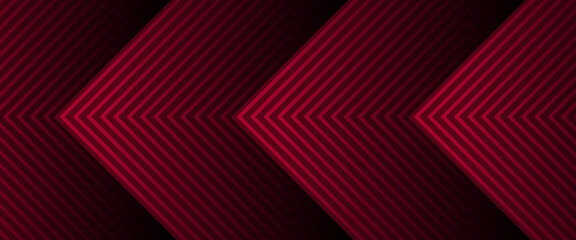 Wall Mural - red dark vector glowing tech geometric 3d line modern abstract banner. can be used in cover design, 