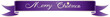 ein weißer Schriftzug auf violetter Banderole mit weißen Rändern