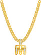 Eine goldene Halskette mit einem M als Monogramm Buchstaben aus Gold mit Diamanten