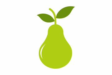 Wall Mural - pear-silhouette-vector-white-background .