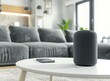 © zayatssv - Smart speaker device in living room. Intelligent assistant in smart home system.