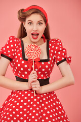 Wall Mural - girl with lollipop