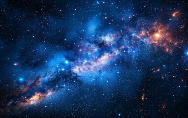 Wall Mural - Glowing constellations illuminate the vast expanse of the cosmos. Cosmic panorama filled with celestial beauty and wonder. Glimpse of infinity.