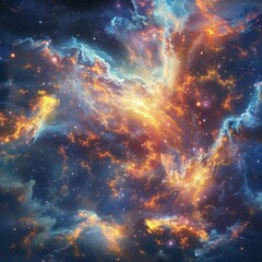 Wall Mural - ai generated illustration of a stunning cosmic vista with an array of dazzling stars and celestial b