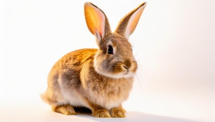 Wall Mural - rabbit sitting isolated on white background