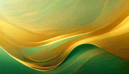 Wall Mural - green and gold ornamental background