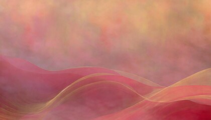 Wall Mural - cutout shaped waved and warped in fuchsia and red smokey blur background banner