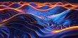 Abstract blue and orange digital waves
