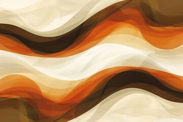 Wall Mural - Abstract organic brown beige orange waving lines texture background, web design banner illustration