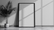 Create an elegant, minimalistic black frame mockup, 32k resolution, high quality.