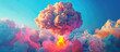 Explosive cloud formation in a colorful sky