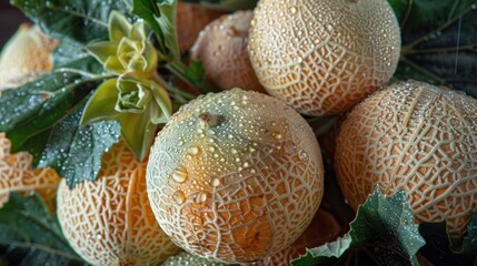 Wall Mural - Fresh Dewy Melons Display