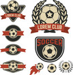 Set of the soccer club emblems. Vector design element