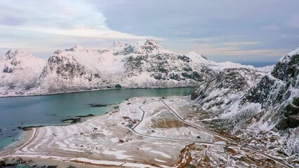 Wall Mural - 4k drone flight moving to the side footage (ultra high definition) of skagsanden beach. fantastic ev